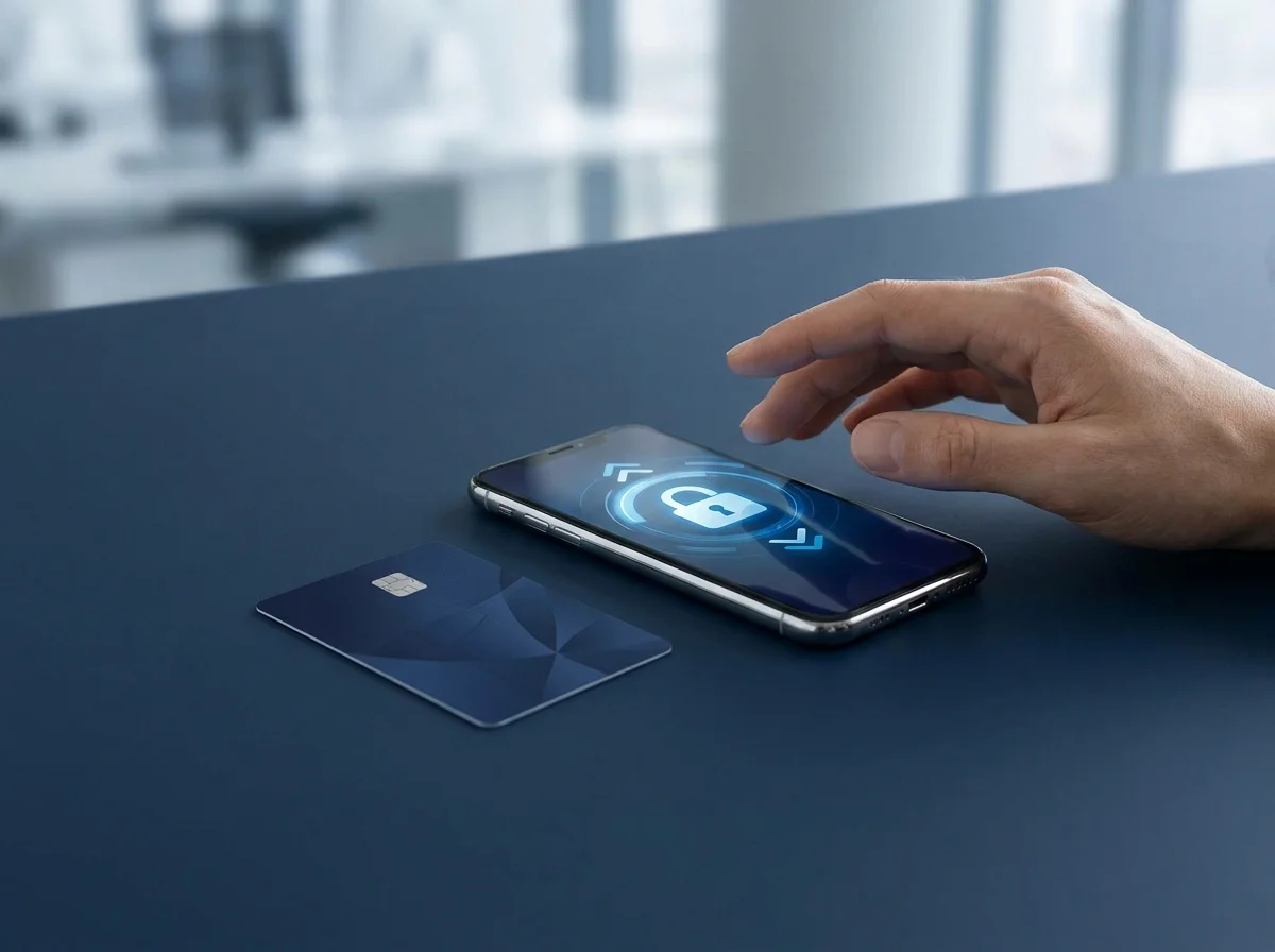 Κάρτα πληρωμής και smartphone με εφαρμογή, σύμβολο mobile εφαρμογής και συναλλαγών